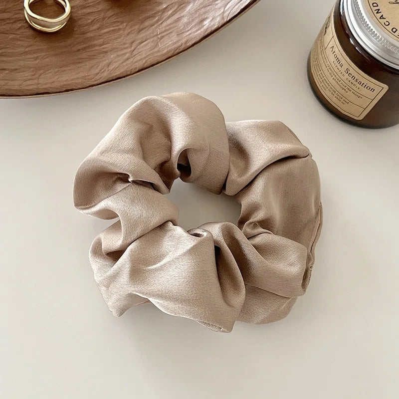 1 chouchou en satin de soie pour femme, accessoire pour cheveux coréens, élastique pour queue de cheval