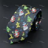 Classic Red Blue Christmas Tie For Men Father Festival Gift Santa Claus Snowman Tree Snowflake Elk Necktie Skinny 7cm Accessory