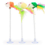 Cartoon Pet Cat Toy Stick Feather Rod Mouse Toy With Mini Bell Cat Catcher Teaser Interactive Kitten Cat Toy Entertainment