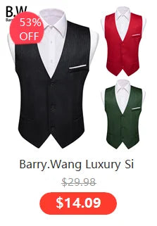 Barry.Wang Nouveauté Soie Hommes Cravate Mouchoir Boutons de Manchette Ensemble Jacquard Animal Dinosaure Chauve-Souris Gravat Cravate Pour Homme Mariage Affaires