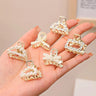 Lot de 6, 8 ou 10 petites pinces à cheveux géométriques en métal avec perles et strass pour femmes et filles