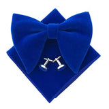 Big Bow Tie Set Velvet Bowknot For Men Pocket Square Cufflinks Set With Big Bowties Men Women Party Wedding Accessories Cravatas