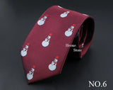 Classic Red Blue Christmas Tie For Men Father Festival Gift Santa Claus Snowman Tree Snowflake Elk Necktie Skinny 7cm Accessory