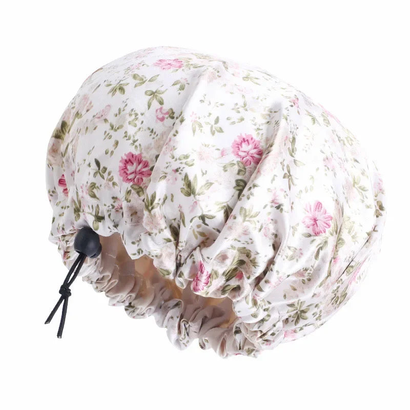 Bonnet de nuit pour enfants et filles, imprimé floral, bonnet de nuit en satin, turban, bonnet de nuit pour enfants, bonnet de soins capillaires, bonnet de nuit