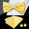 Hi-Tie Marque Soie Pré-noué Homme Nœud Papillon Mouchoir Boutons de Manchette Ensemble Nœud Papillon pour Homme Jacquard Solide Cachemire Floral Mariage Cadeau d'Affaires