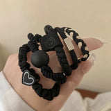 5pcs/Bag Women High Elastic Seamless Hair Rope Durable Bowknot Headbands No Crease Ponytail Holder Rubber Band Hair Accessories