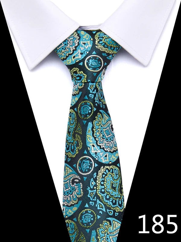 Cravate homme 7,5 cm, style nouveau, bleu, vert et orange, motif cachemire, motif floral, pour mariage, travail