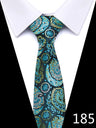 Cravate homme 7,5 cm, style nouveau, bleu, vert et orange, motif cachemire, motif floral, pour mariage, travail