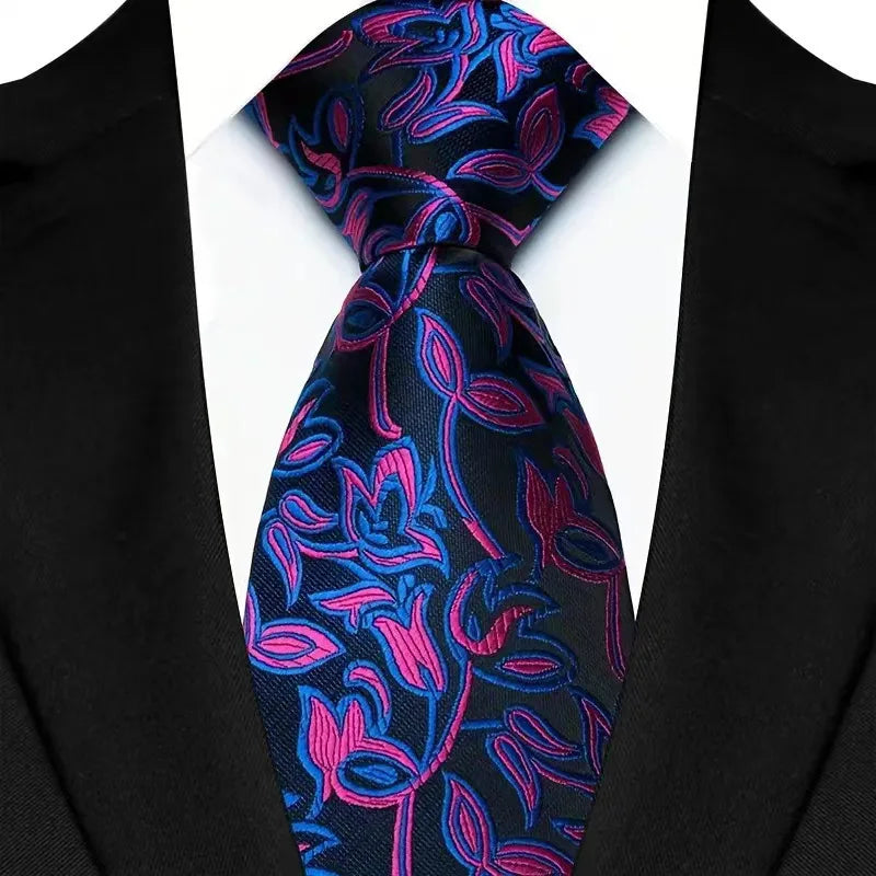 Cravate classique en cachemire pour homme, motif floral de luxe, motif à pois, 8 cm, jacquard, pour homme, pour affaires, mariage, fête, accessoire de tous les jours