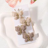 4Pcs/set Butterfly Hair Clip Set for Girls Double Layered Bow Cute Bangs Hair Pin Cotton Safe Kids Baby Hair Accessories Set