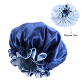 High Quality Double Sided Layer Waterproof Shower Cap Solid Color Satin Hair Bonnet Cap For Women