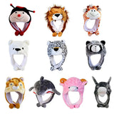 Ear Protection Cartoon Plush Moving Hat Animal Neck Warmer Movable Ears Airbag Cap Animal Earflap Hat Cosplay Party