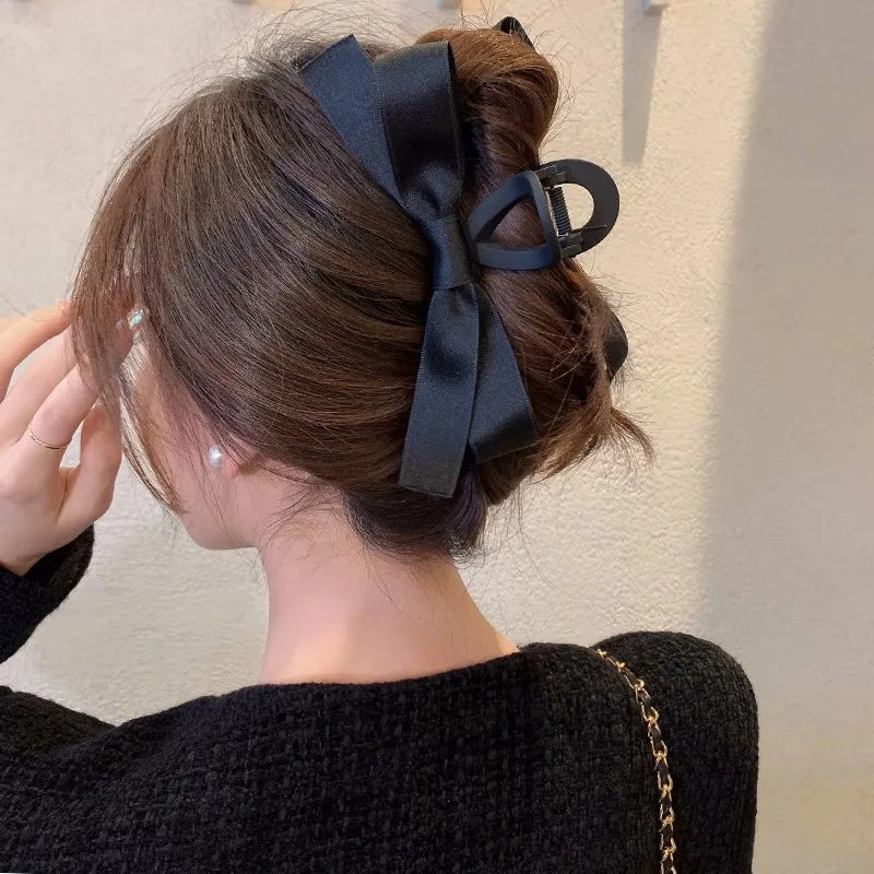 Fashion Bow Hair Claw Clips for Women Elegant Ponytail Braid Hair Clips Sweet Hairpins Shark Clip Girls Hair Accessories