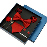 Coffret cadeau pour homme et femme, pochette, cravate, boutons de manchette, broche, couleur unie, pour mariage, affaires, vente en gros