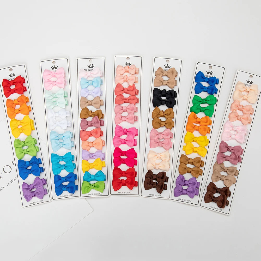 Lot de 12 barrettes à cheveux en ruban gros-grain massif de 4,5 cm pour enfants, faites à la main, accessoires photo, coffret cadeau