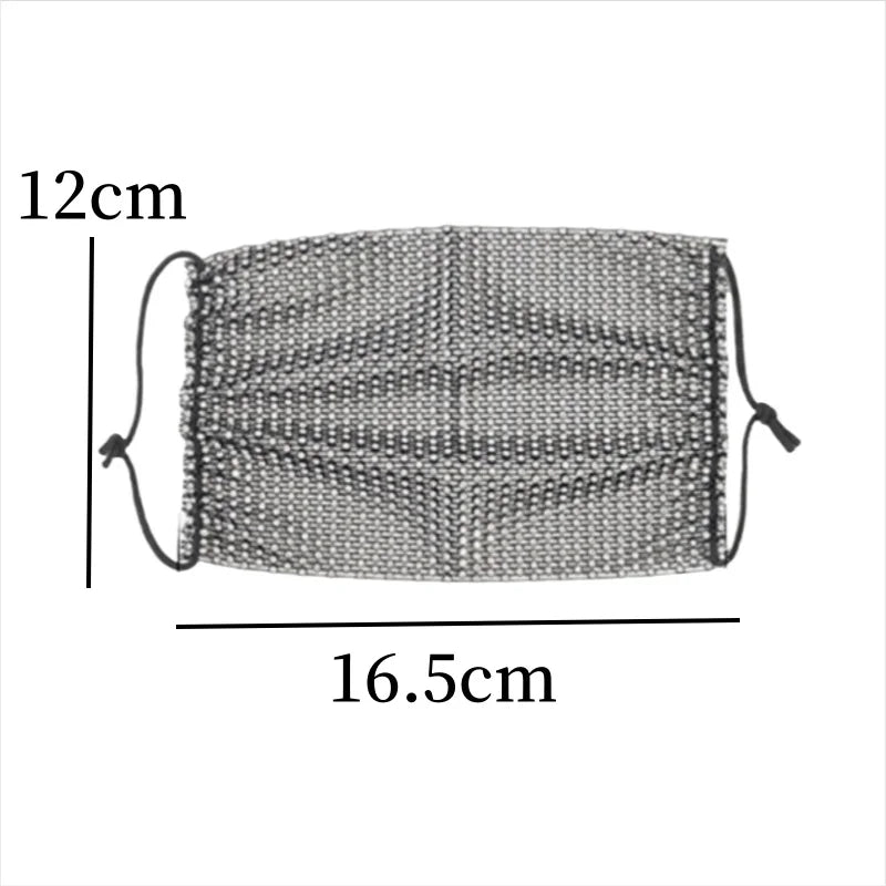 Sparkling Rhinestone Face Mask Fashion Breathable Face Covering Nightclub Music Festival Party Costume Accessories for Women