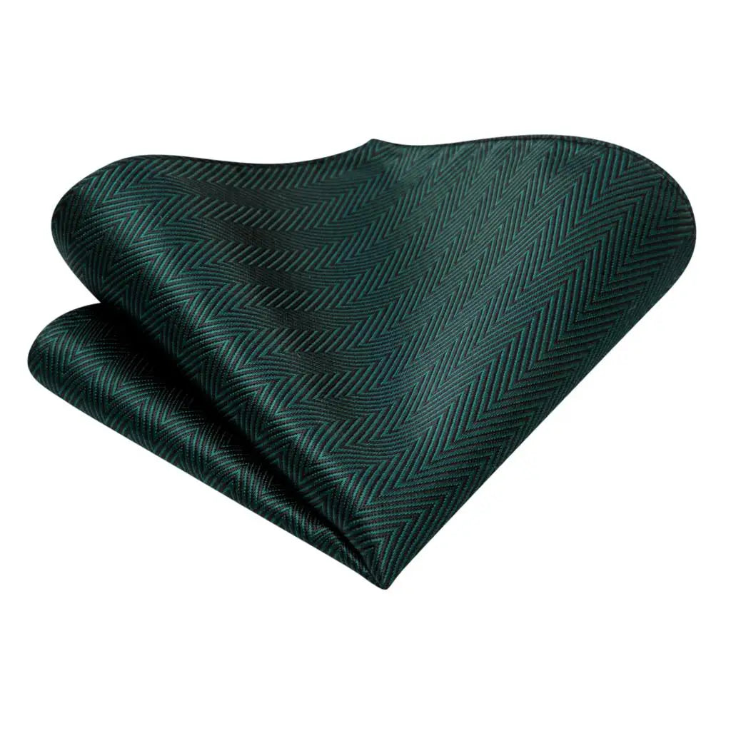 Cravate pour homme vert foncé uni 2023, nouvelle marque tendance, ensemble de cravates pour fête de mariage, boutons de manchette pratiques, cadeau en gros, créateur de cravates Hi-Tie