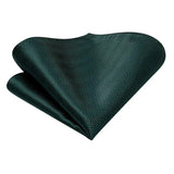 Cravate pour homme vert foncé uni 2023, nouvelle marque tendance, ensemble de cravates pour fête de mariage, boutons de manchette pratiques, cadeau en gros, créateur de cravates Hi-Tie