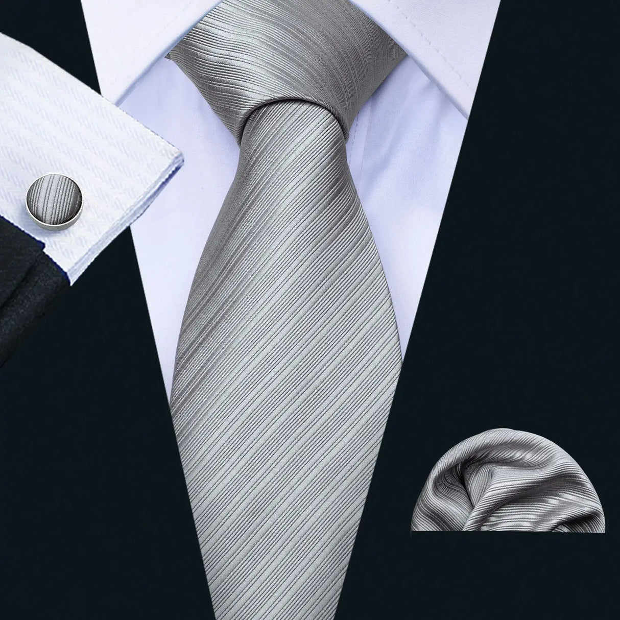 Cravate de luxe pour homme, ensemble de boutons de manchette et mouchoir en soie à rayures rouges, style business, Barry.Wang, accessoire tendance pour mariage, fête, décontracté