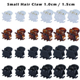 Lot de 10 pinces à cheveux pour femmes, 1,0 à 1,5 cm, petites pinces noires, marron, transparentes, en plastique, accessoires de coiffure pour enfants