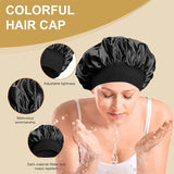 New Women's Satin Solid Sleeping Hat Night Sleep Hair Care Bonnet Nightcap Silky Shower Caps Comfortable Flower Band Unisex Cap