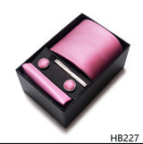 Cravate pour homme, tout nouveau style, cadeau de mariage, ensemble de pochettes, boîte à cravates, accessoires de costume noirs pour hommes