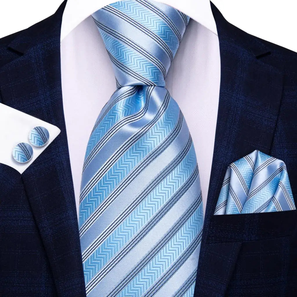 Cravates pour hommes 2023, nouvelle mode pour hommes, 8,5 cm, pochette, boutons de manchette, accessoires de mariage, créateur de cravates Hi-Tie, vente en gros