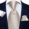 Cravate de mariage en soie unie bleu clair Hi-Tie pour homme, design tendance, boutons de manchette élégants, pour affaires, fête, livraison directe