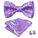 Hi-Tie Ensemble nœud papillon en soie pour homme, mouchoir et boutons de manchette, bleu, rouge, or, noir, blanc, jacquard, nœud papillon, mariage, affaires
