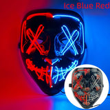 Cosmask Halloween Neon Mask Led Mask Masque Masquerade Party Masks Light Glow In The Dark Funny Masks Cosplay Costume Supplies