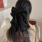 New Korean  Big Size Bow Hair Clip Claw Clamp Women  High Ponytail  Barrettes Headwear Girls Women Hair Accessories