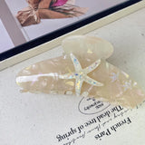 Pince à cheveux YHJ en forme d'étoile de mer pour femme, pince à cheveux en acétate et strass, bijoux de vacances, pince à cheveux tendance, accessoires pour cheveux
