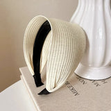New Soft Wide Knitting Cotton Hairbands for Women Girls Korean Neutral Solid Turban with Teeth Head Band Headwear Accessories