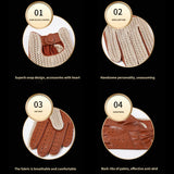 Autumn Winter Men's Wool Knitted Goatskin Touch Screen Gloves Locomotive mitten Car Driving Genuine Leather Motorcycle Gloves
