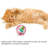 1pc Cat Toy Stick Feather Wand With Bell Mouse Cage Toys Plastic Artificial Colorful Cat Teaser Toy Pet Supplies Random Color