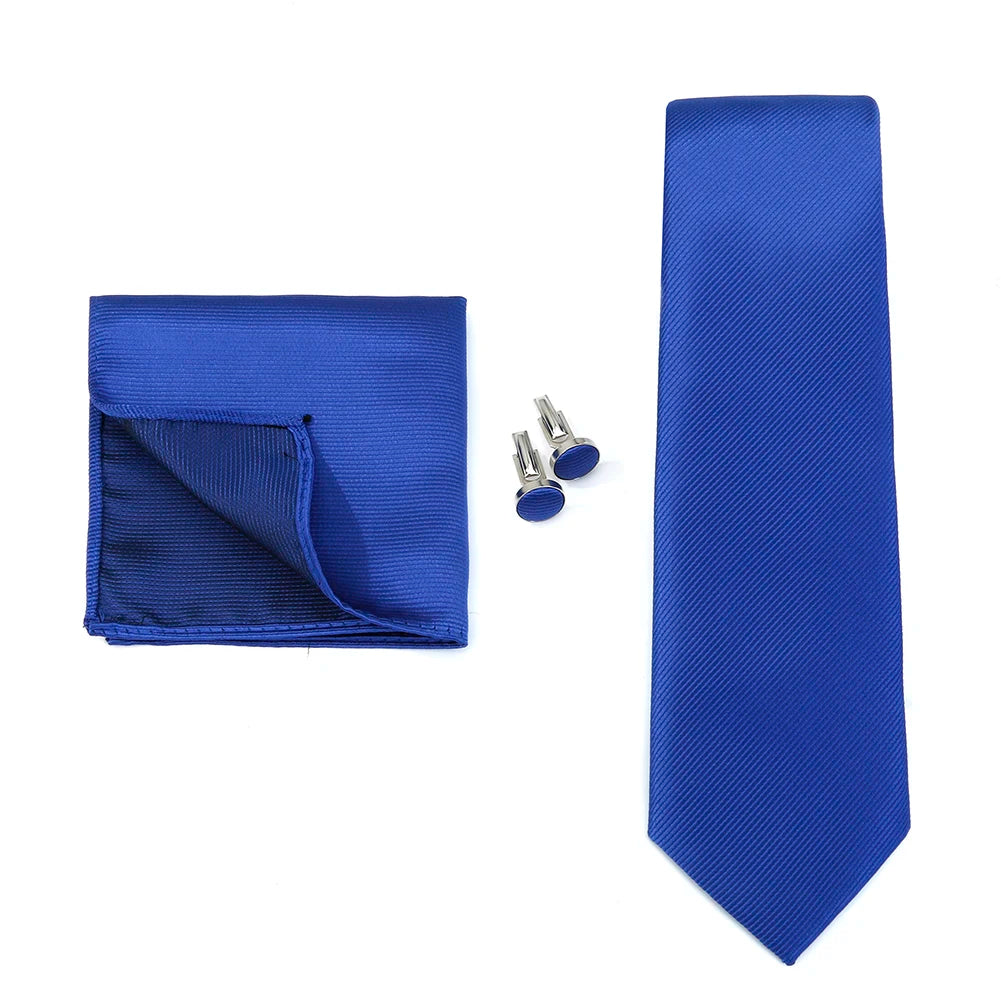 Coffret cadeau pour homme et femme, pochette, cravate, boutons de manchette, broche, couleur unie, pour mariage, affaires, vente en gros