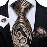 Cravate homme orange cachemire luxe soie polyester mariage bal 8 cm ensemble cravate pochette mouchoir boutons de manchette cadeau pour mari homme accessoire