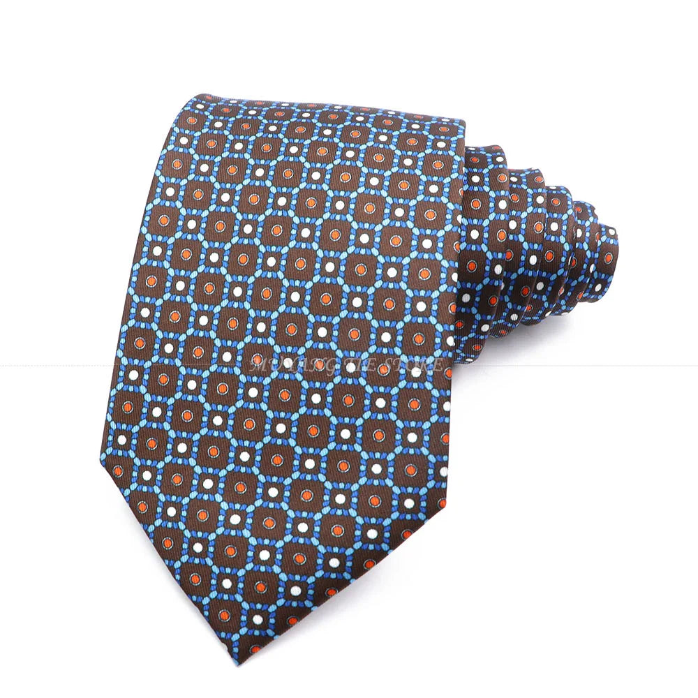Cravate de luxe en soie imprimée fine de 7 cm pour homme, accessoire classique pour le bureau, les loisirs, les costumes et les fêtes de mariage