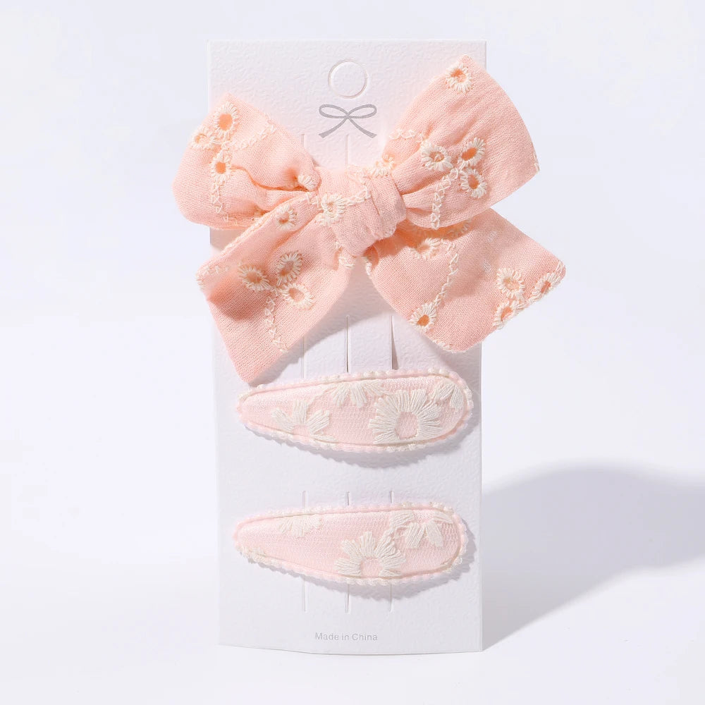 Lot de 10 barrettes à cheveux en forme de goutte d'eau, 5,6 cm, avec broderie imprimée, pour filles mignonnes, épingles à cheveux, couvre-chefs, accessoires pour cheveux pour enfants