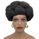 Exaggerated Big Braid Head Band African Raw Silk Turban Cap for Women Nigeria Wedding Party Headpiece Female Headband