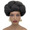 Exaggerated Big Braid Head Band African Raw Silk Turban Cap for Women Nigeria Wedding Party Headpiece Female Headband