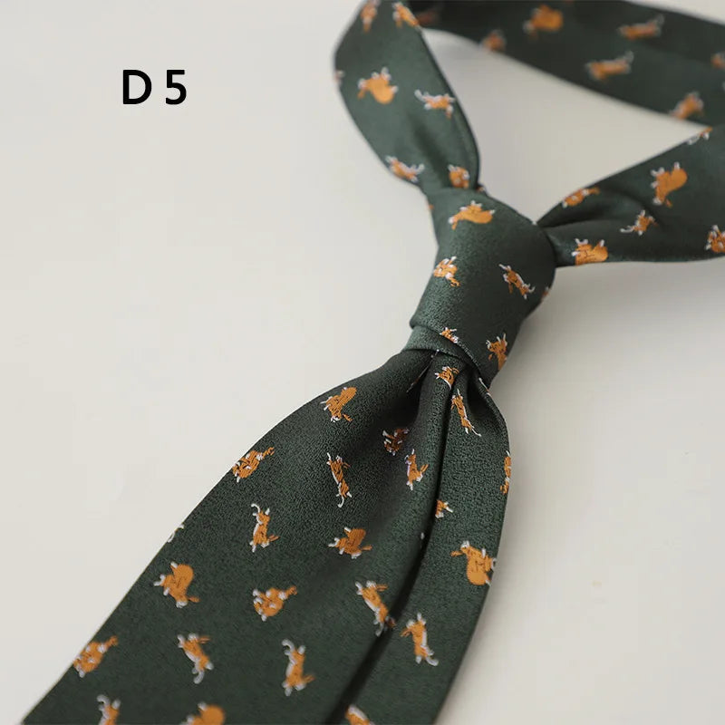Cravate en polyester jacquard 8 cm, style décontracté, rouge et marron, pour homme, accessoire de costume, de fête, de mariage ou de banquet