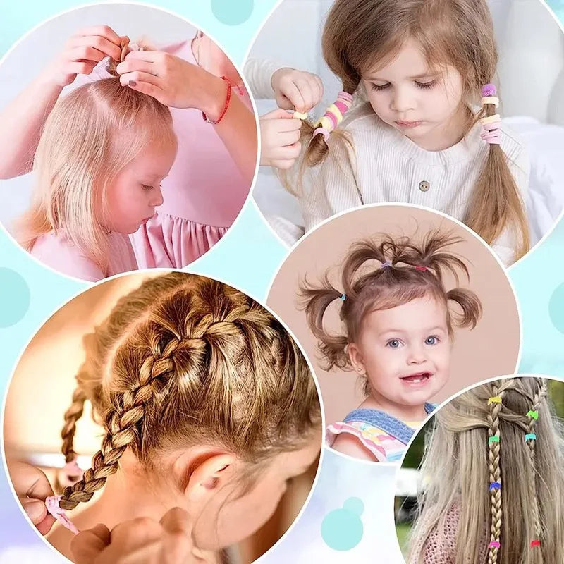 Ensemble d'accessoires pour cheveux pour filles, 120 pièces, élastiques à cheveux colorés avec nœud papillon, pour queue de cheval