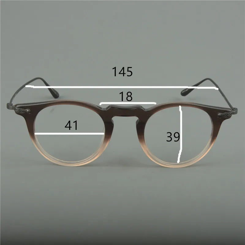 Japanese fashion eyeglass frame with circular frames made of pure titanium for both men and women