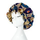 Bonnet de nuit double épaisseur en satin soyeux pour femme, grand bonnet réversible doublé de satin, couvre-chef pour la nuit, accessoires pour cheveux