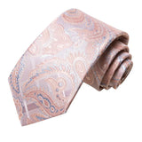 Cravate rose cachemire avec broche en soie, élégante cravate de mariage pour homme, bouton de manchette pratique, mode affaires fête, créateur de cravate haute