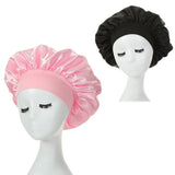 Lot de 2 bonnets en satin à larges bords en imitation soie pour femme, couvre-chefs à bande élastique