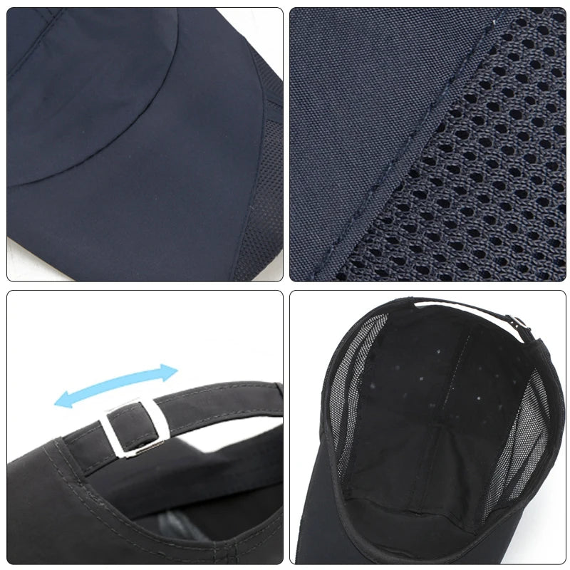Casquette de baseball en maille pour homme et femme, chapeau de soleil avec visière, respirant, séchage rapide, pour l'extérieur, la pêche, la randonnée, la course à pied, le sport, tendance