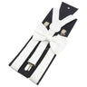 Elastic Leather Suspenders Bowtie Set Braces Men Women Sage Green Adjustable Braces Straps For Wedding Y-Back Shirt Accessories