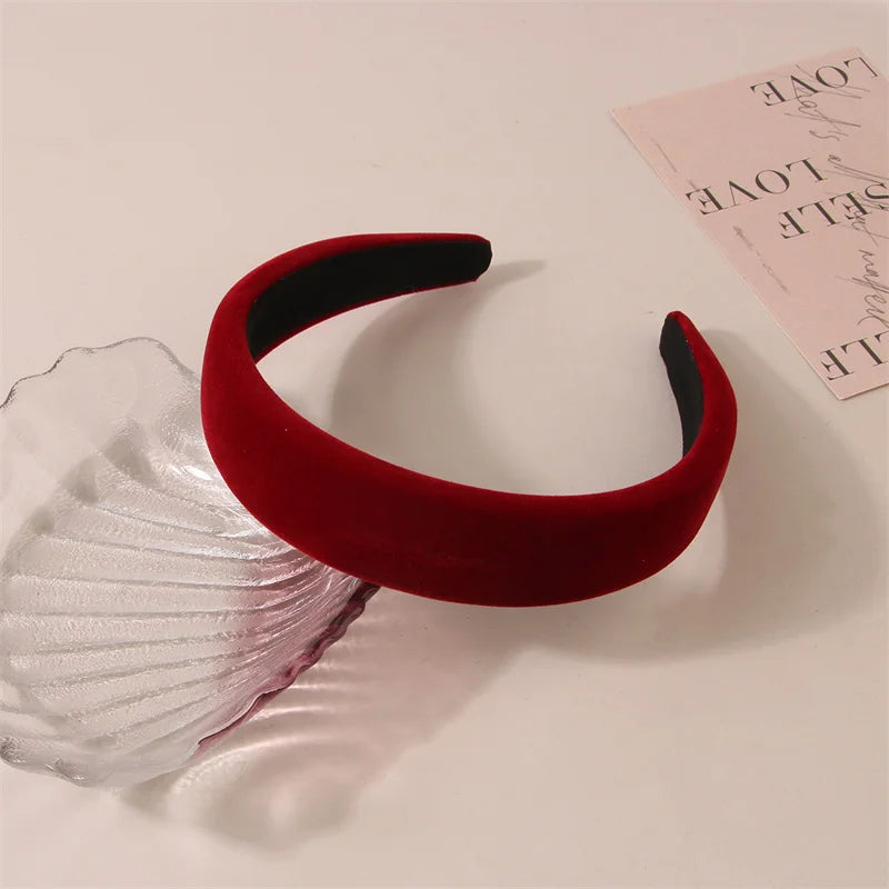 Autumn Winter Soft Velvet Cloth Sponge Padded Hairbands for Women Girls Casual Shopping Face Washing Dress Up Hair Accessories